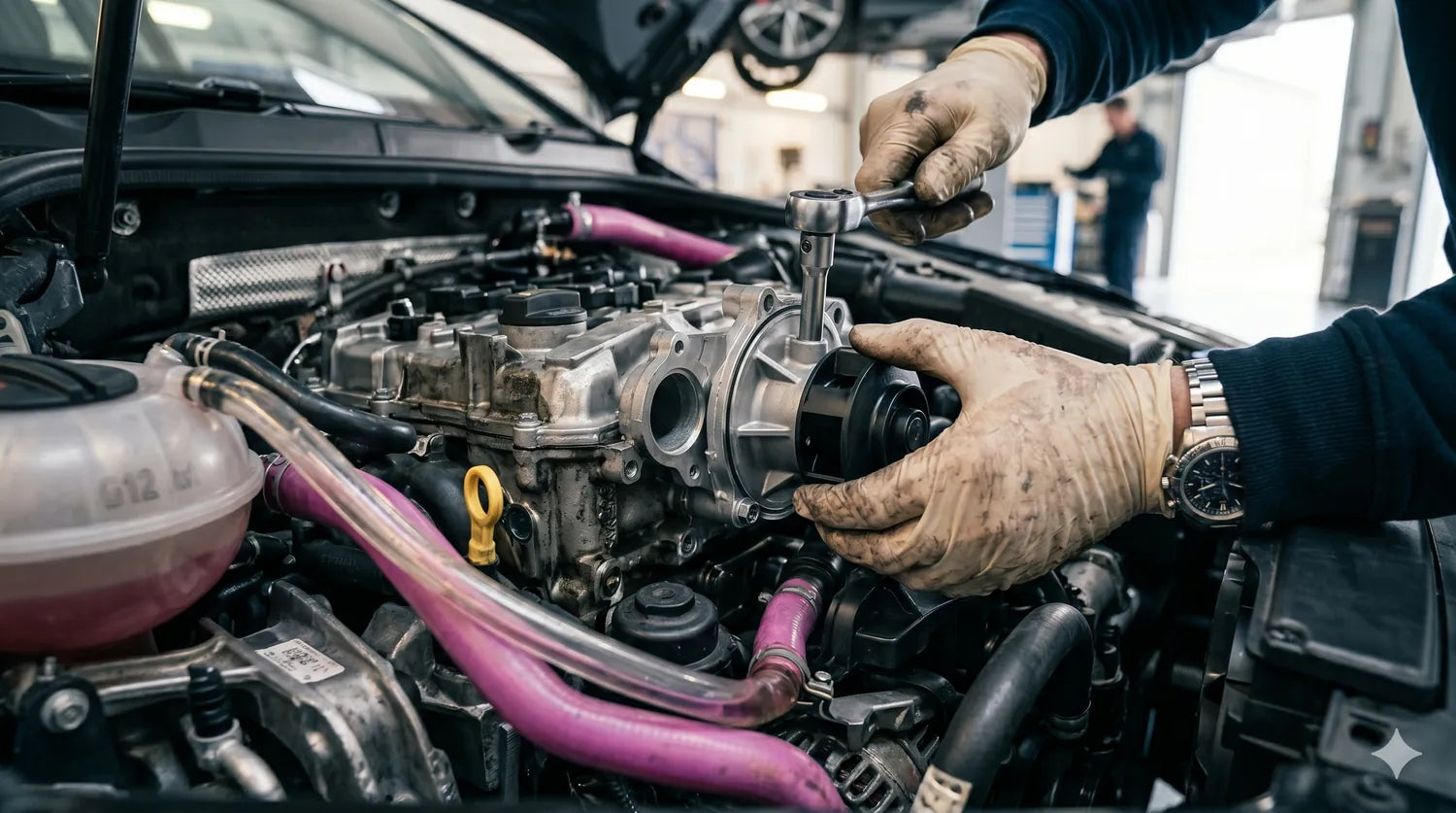 Engine and cooling system service on a European car